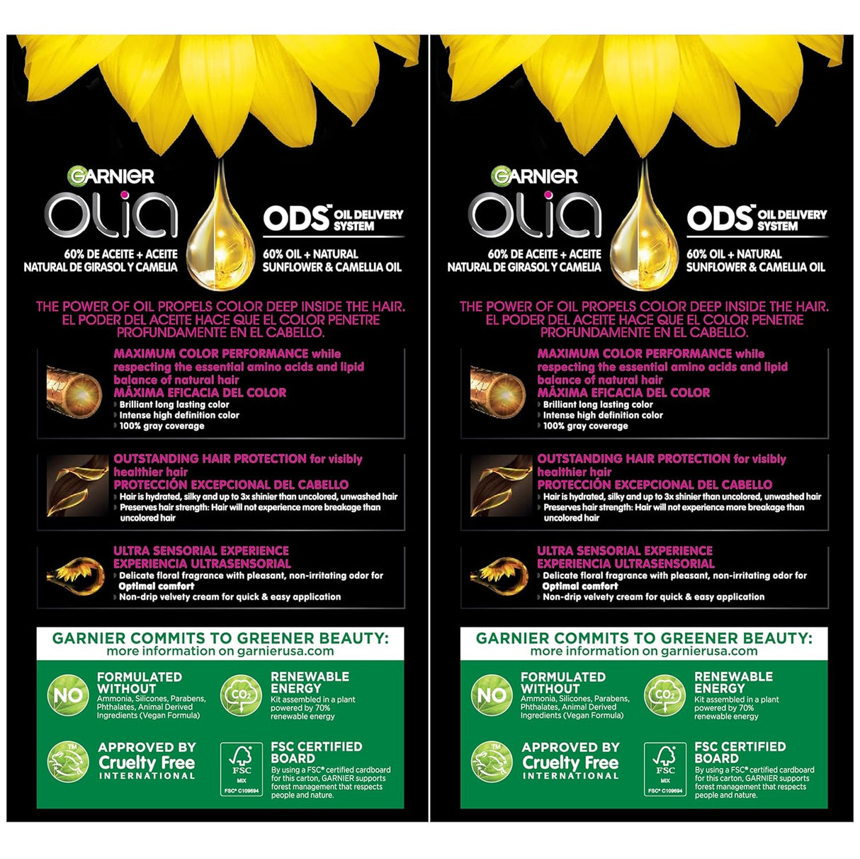 sin amoníaco,oro rosa medio, 2 unidades, tinte Garnier