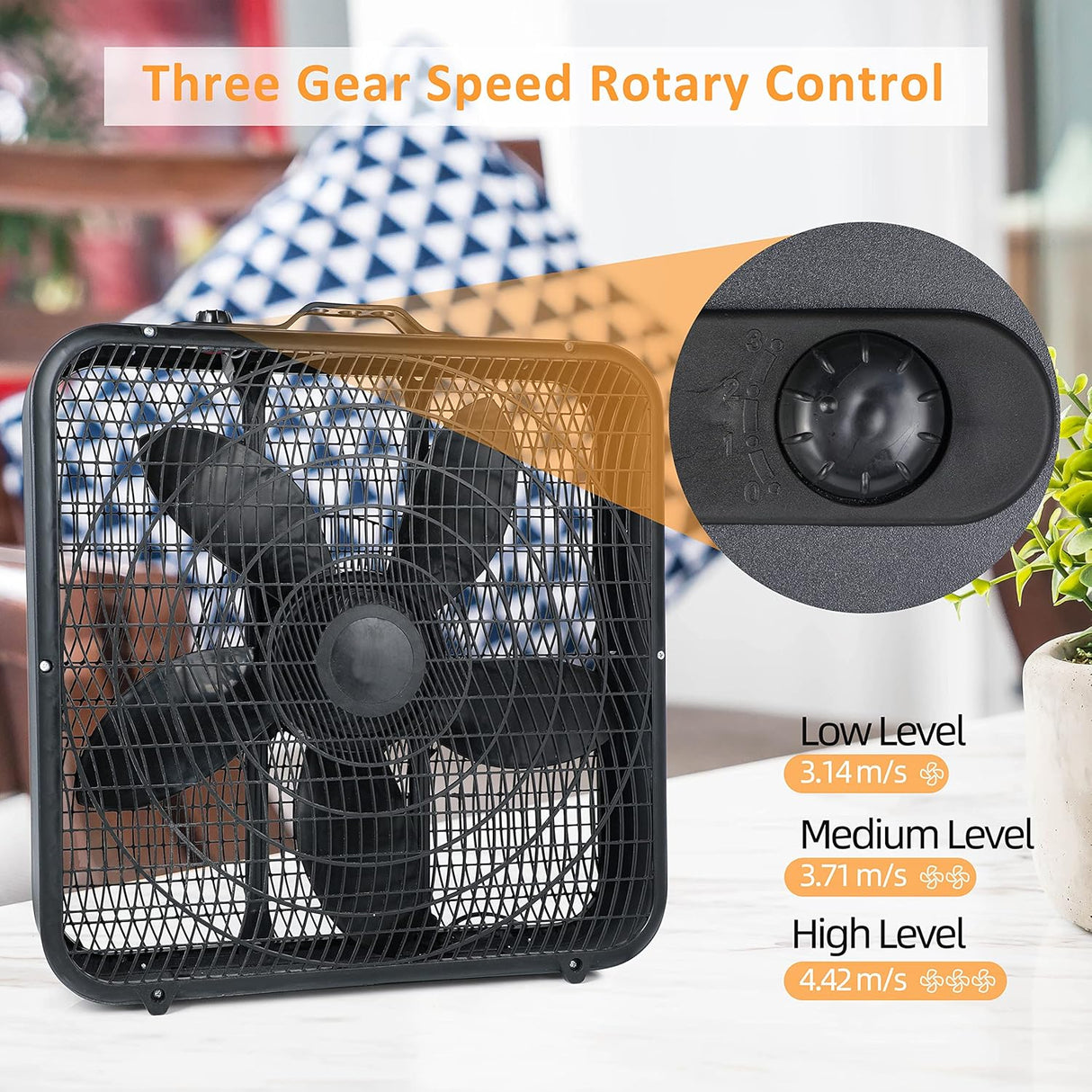 Ventilador de caja Simple Deluxe 20”, 3 velocidades, modelo 2023