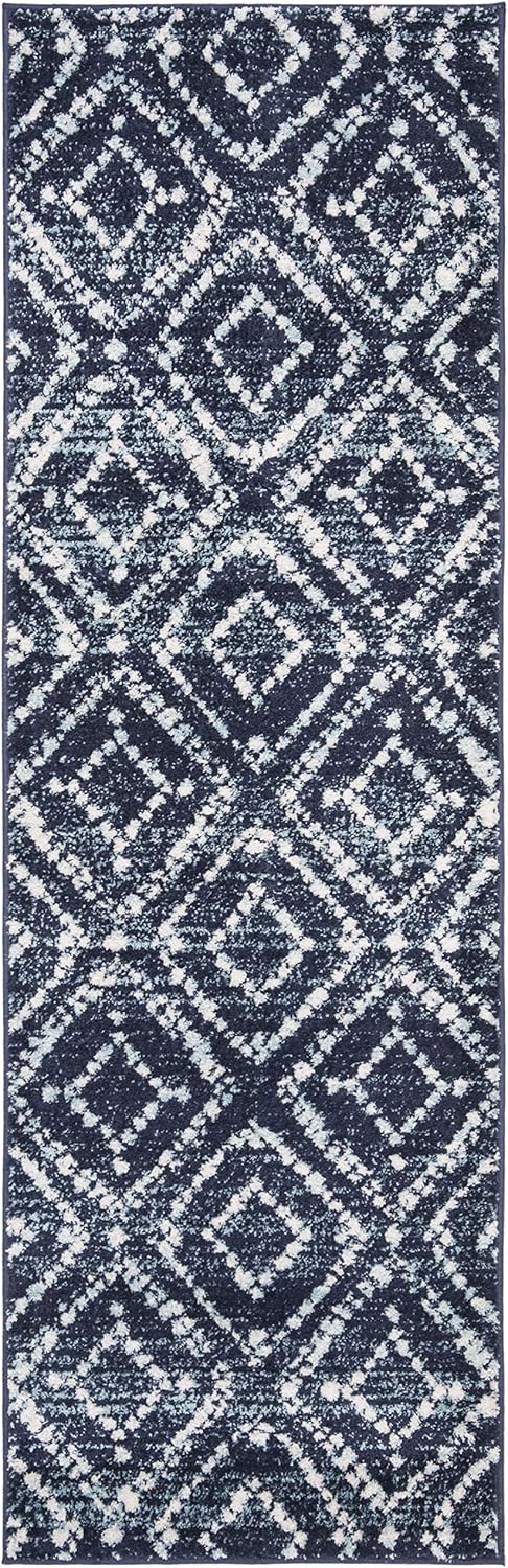 Alfombra Runner Moderna Diseño Diamante, Fácil Cuidado, ADR131N