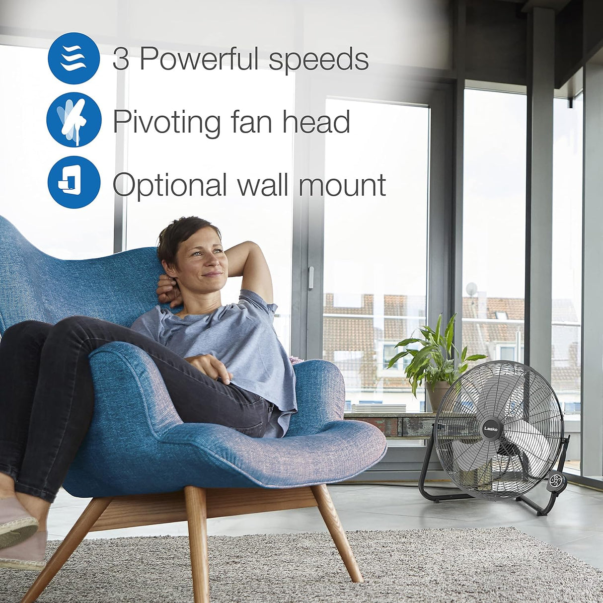 Ventilador Lasko Alta Velocidad, 3 Velocidades, H20660