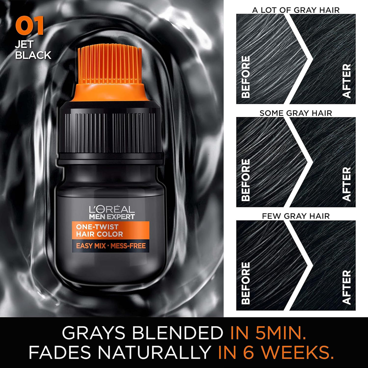 negro azabache 1 kit Tinte permanente, L'Oreal Paris