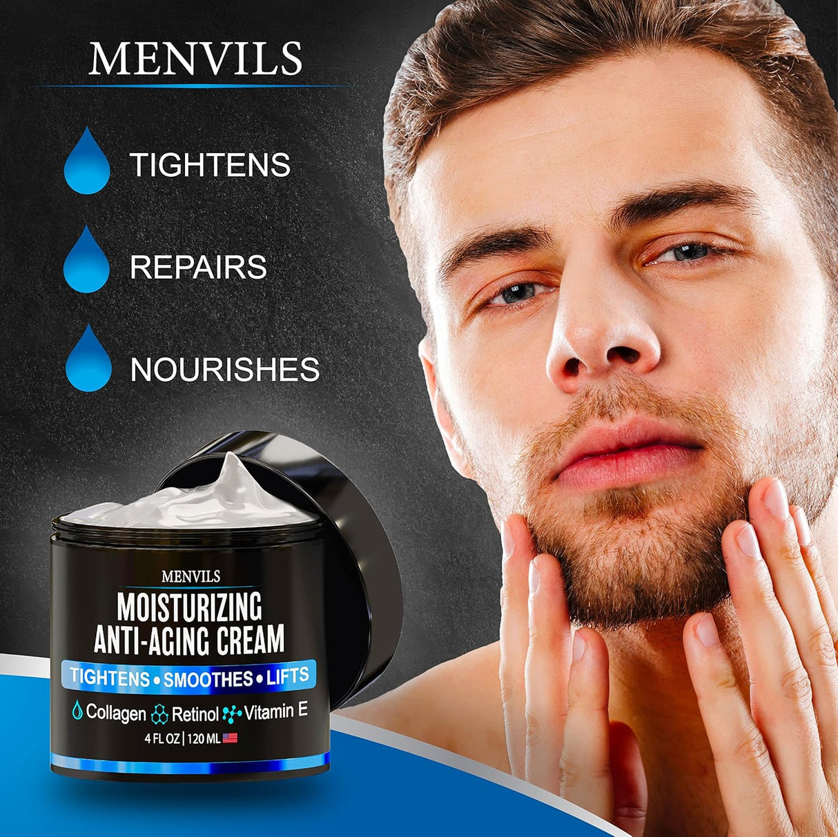 Crema hidratante facial para hombre Menvils