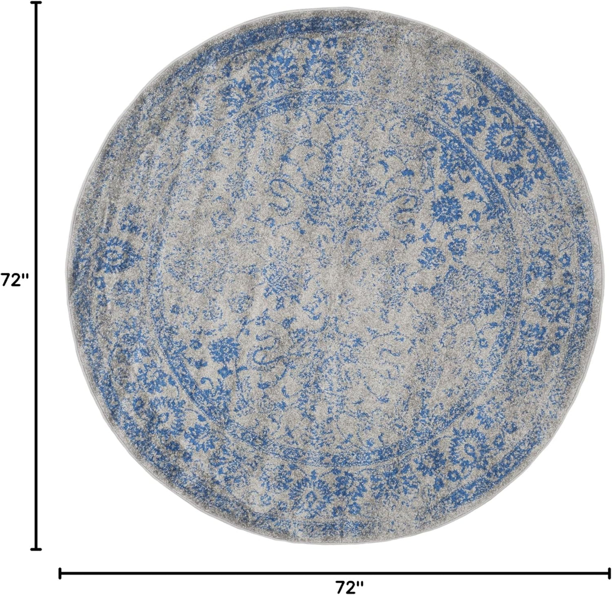 Alfombra Redonda 6' Diseño Oriental Distressed, Modelo ADR109A