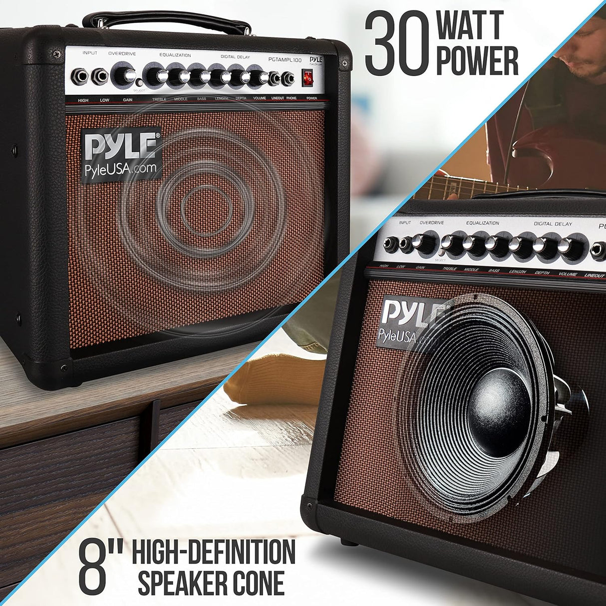 Amplificador de guitarra eléctrica PYLE-PRO PGTAMPL100