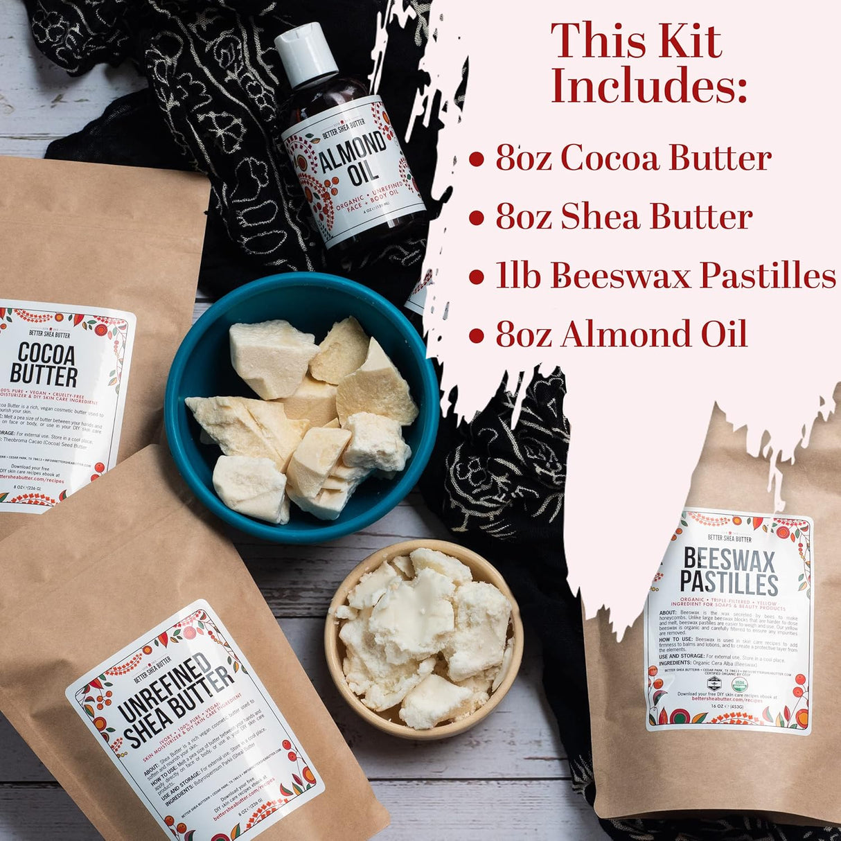 Kit para hacer Manteca Corporal con Manteca de Karité y Cacao