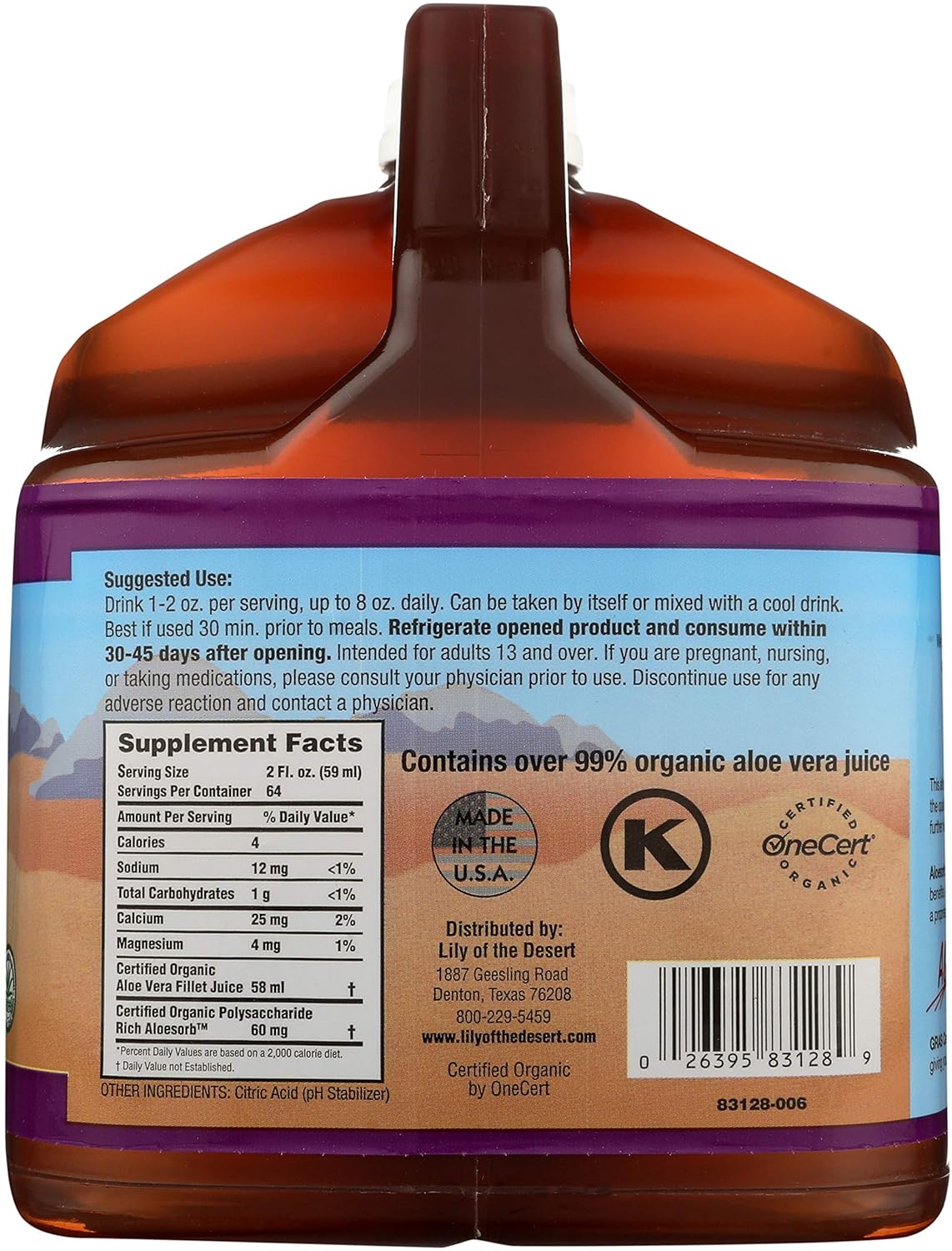 Suplemento Aloe Vera Juice 128 oz