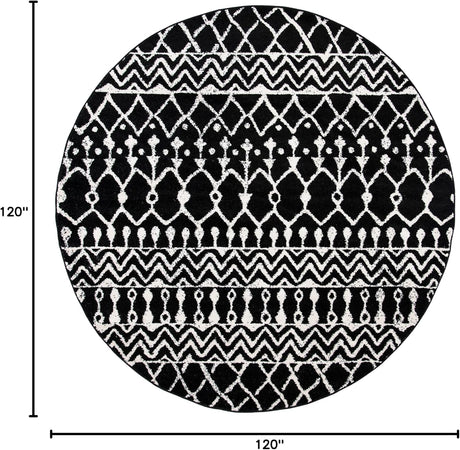 Alfombra Redonda de Diseño Boho Marroquí, Modelo TUL270Z