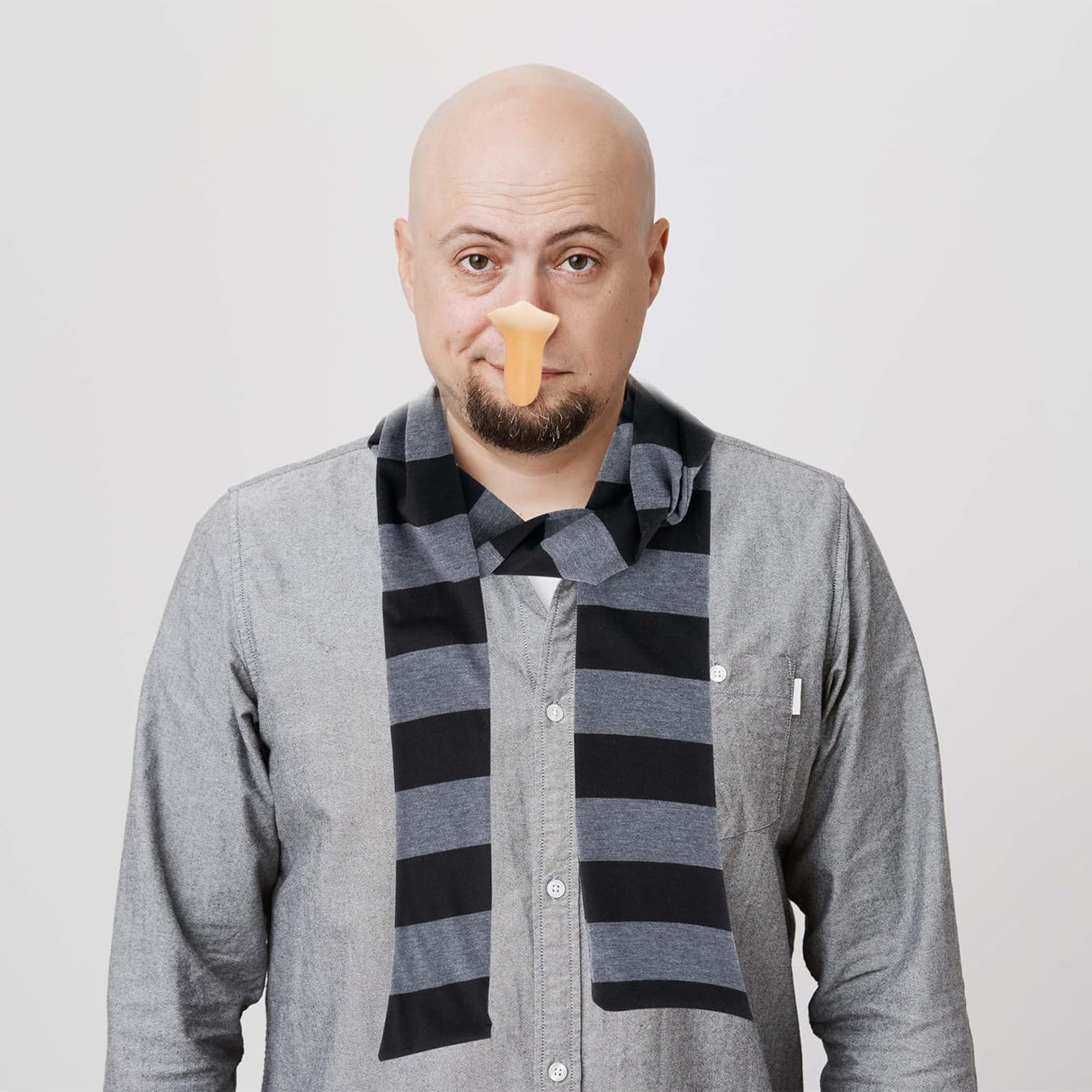 Accesorios de disfraz adultos, set de 4, nariz falsa y peluca.