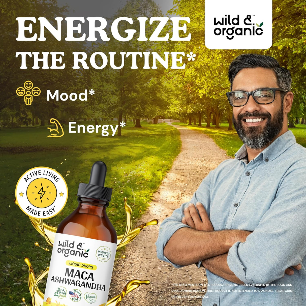 Gotas de Maca y Ashwagandha - Suplementos Orgánicos 4 oz