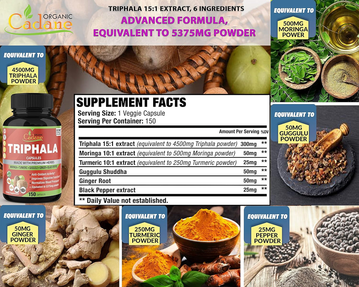 Suplemento Cápsulas de extracto orgánico de trifala