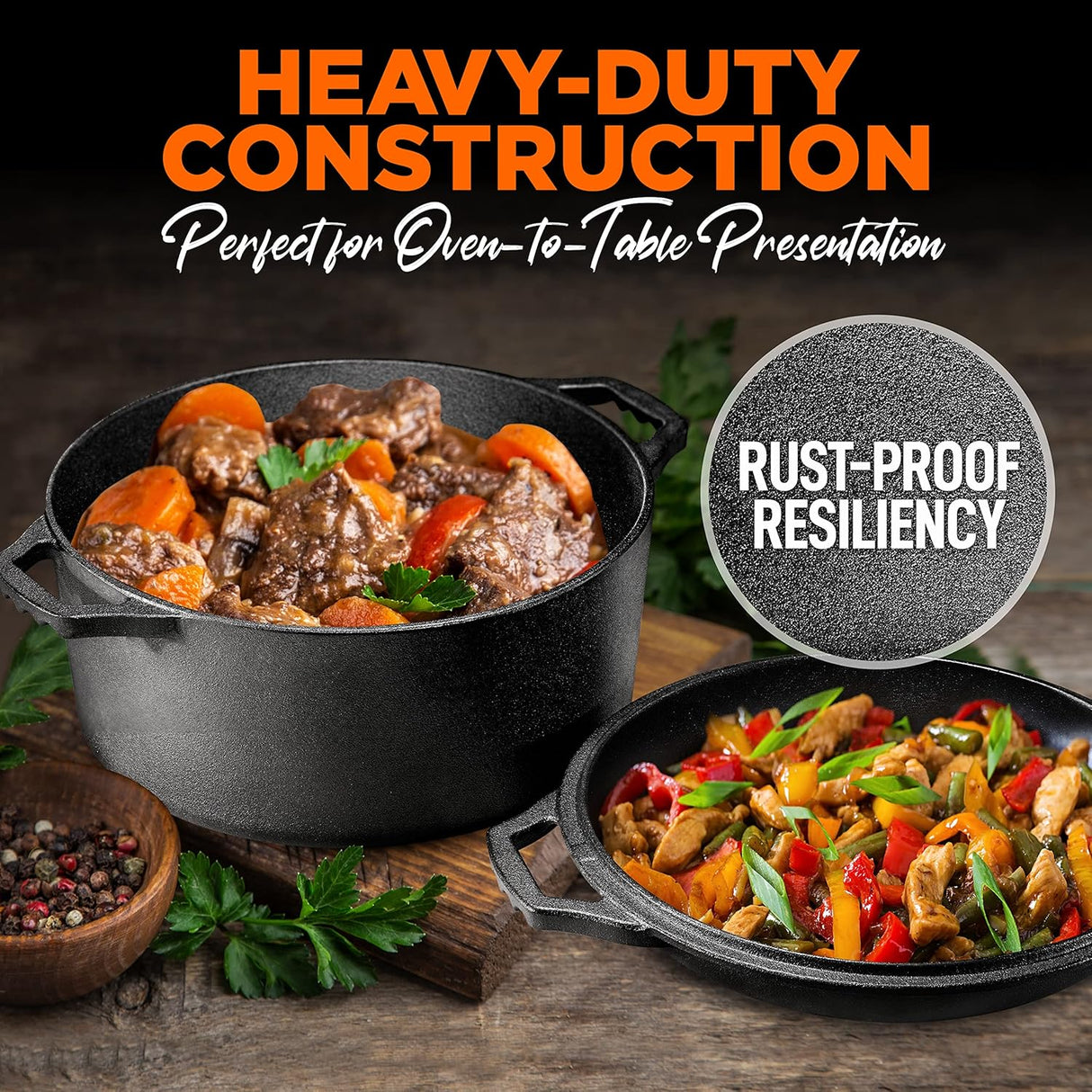 Olla de cacerola hierro fundido NUTRICHEF NCCI2PT8