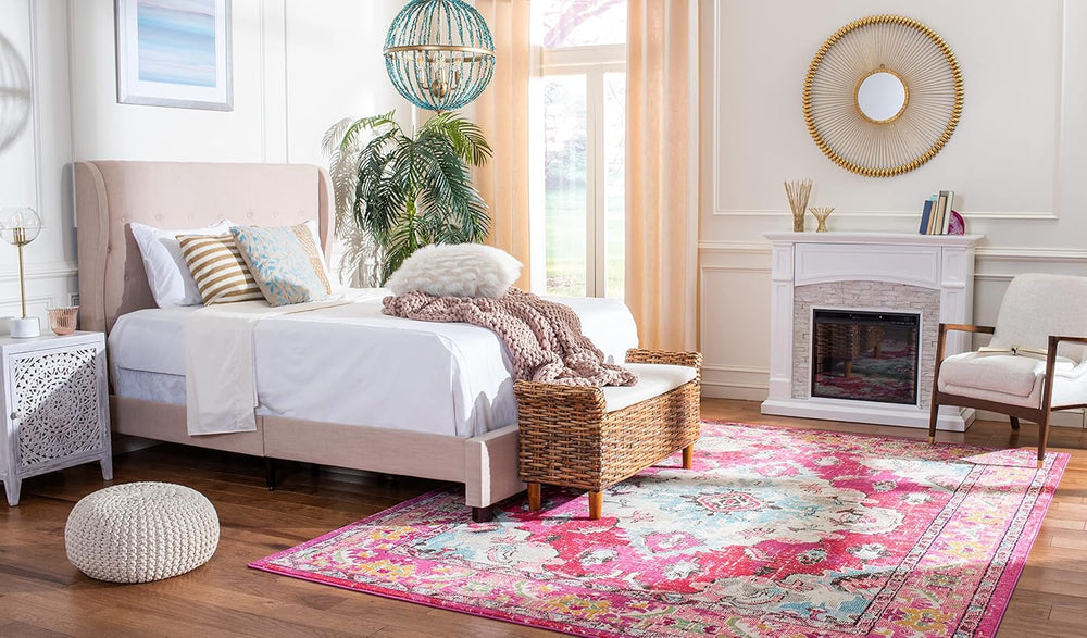 Alfombra de área Boho Chic, diseño medallón, MNC243D