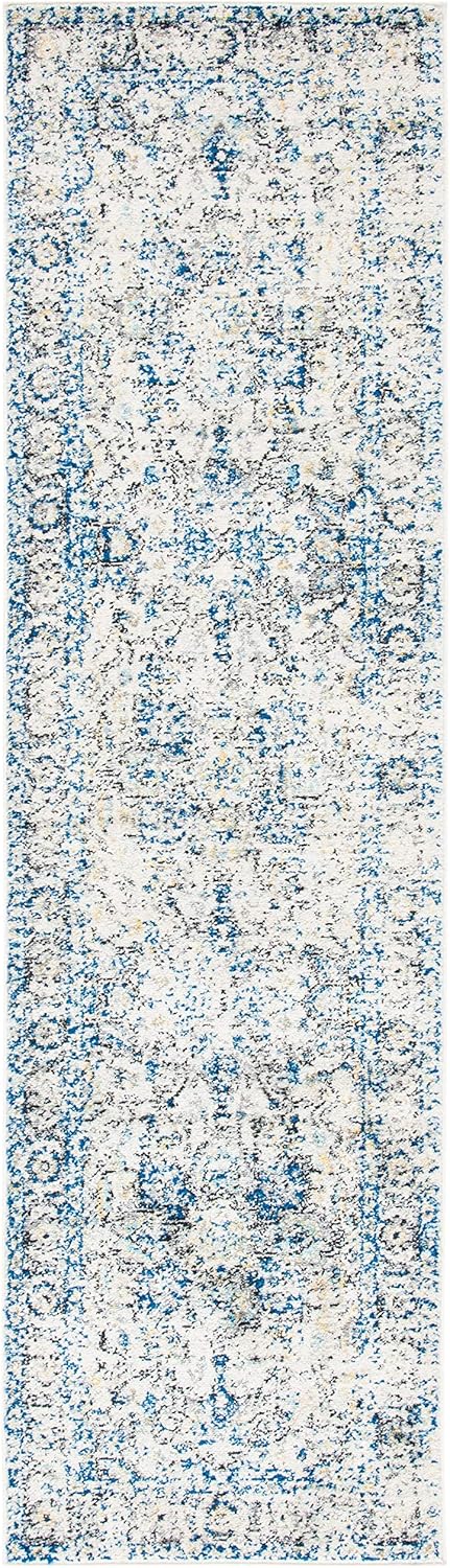 Alfombra Runner Medallón Copo de Nieve, Diseño Desgastado, MAD603F