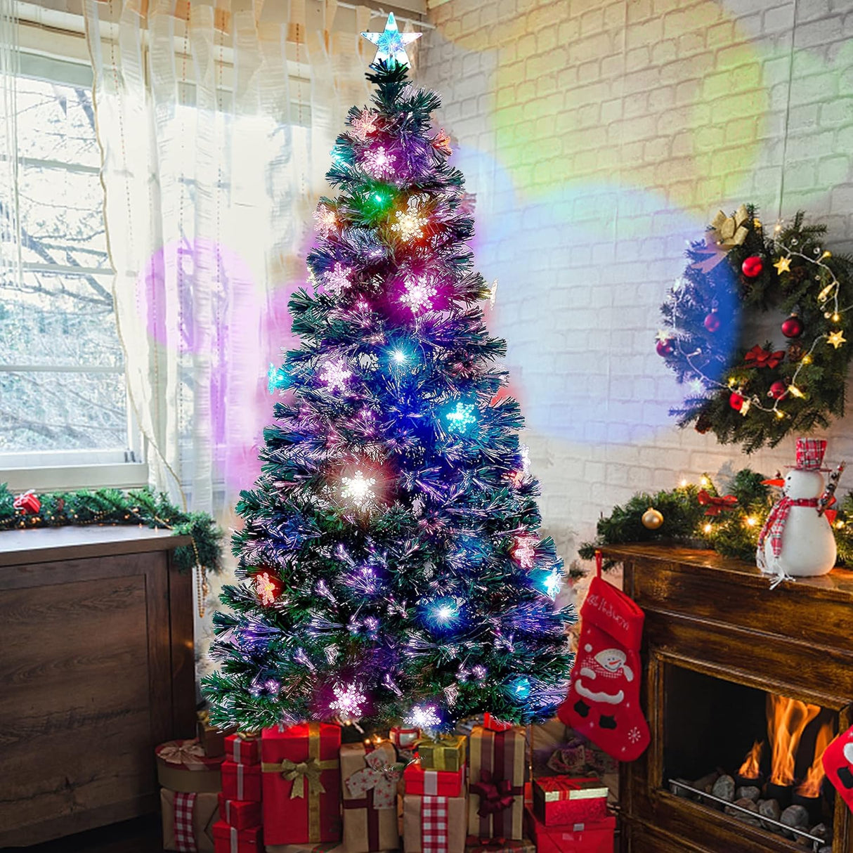 Árbol de Navidad Juegoal 6 ft, Preiluminado, LED RGB, Modelo: X123