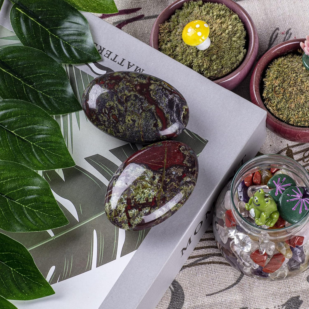 Piedra de Palma de Sangre de Dragón - Cristal de Sanación Ovalado