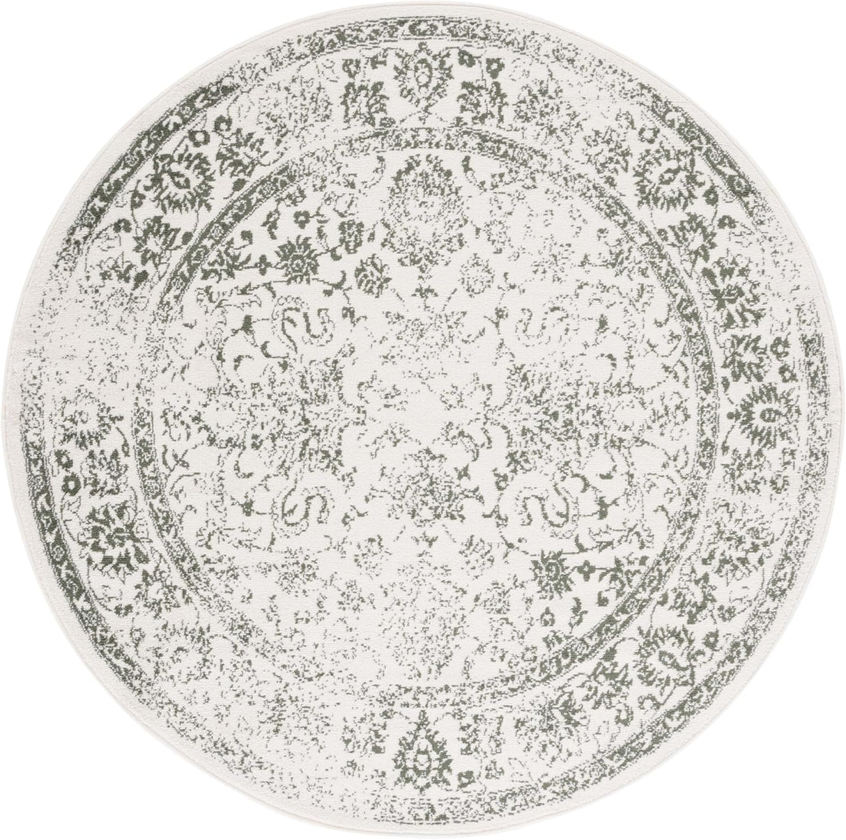 Alfombra de área redonda, diseño oriental, fácil cuidado, ADR109X