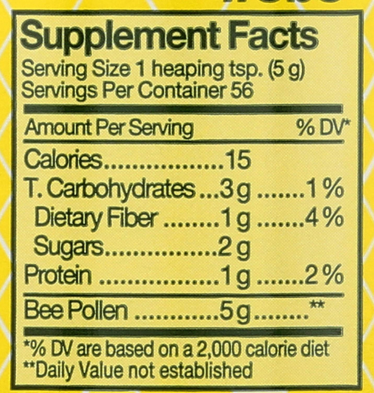 Suplemento Gránulos de polen de abejas baja humedad 10 oz