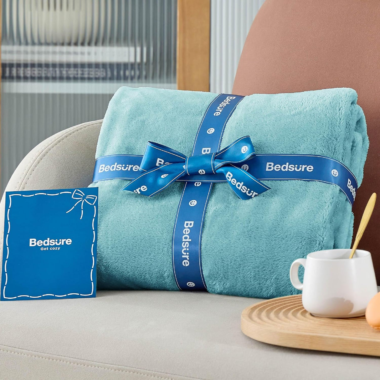 Manta de Fleece Bedsure, suave y ligera, 90x90 pulgadas