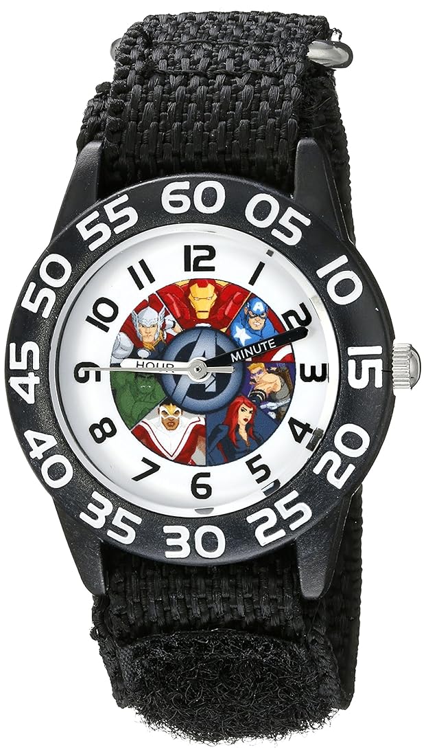 Reloj analógico de cuarzo negro para niños