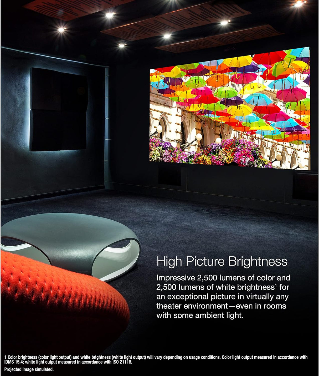 Proyector 4K Epson Home Cinema LS11000, 2500 Lúmenes, HDR