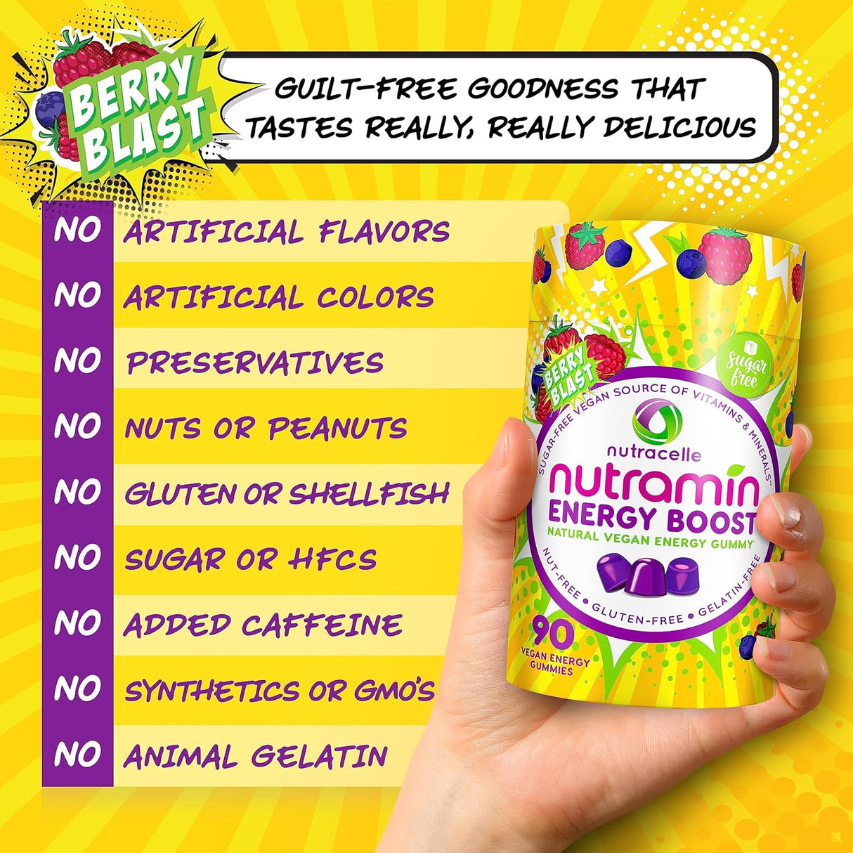 Suplementos de vitaminas Energy Boost sin café sin cafeína