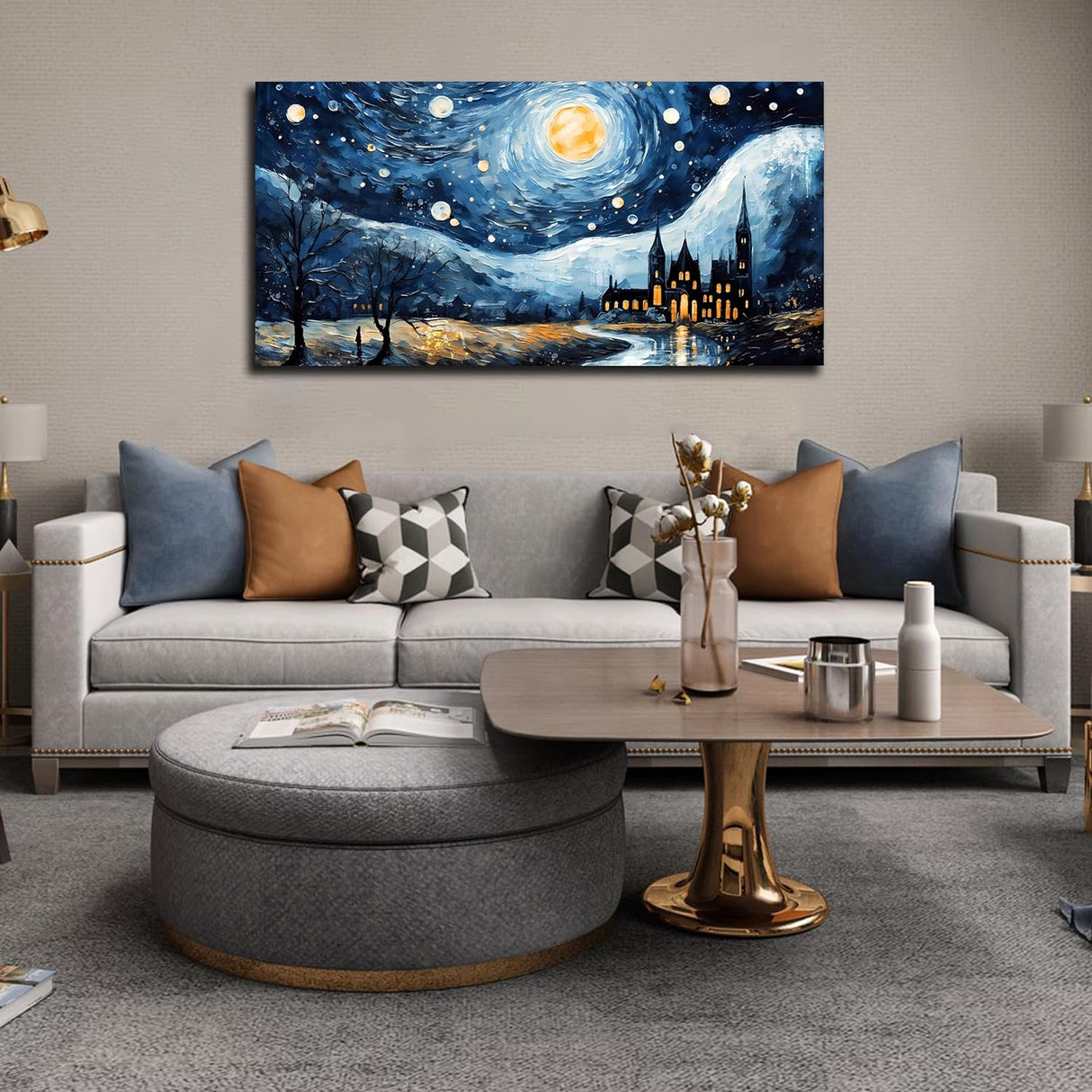 Lienzo grande de Van Gogh, Noche Estrellada, arte moderno para pared