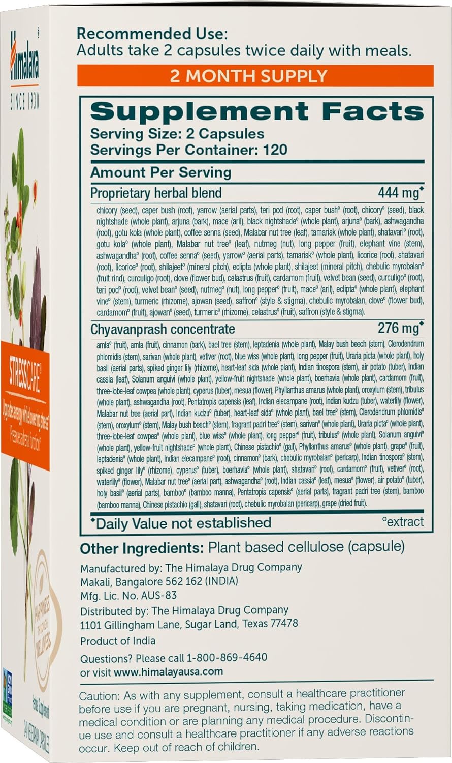 Suplemento Herbario para Estrés y Energía, Vegano, 240 cápsulas
