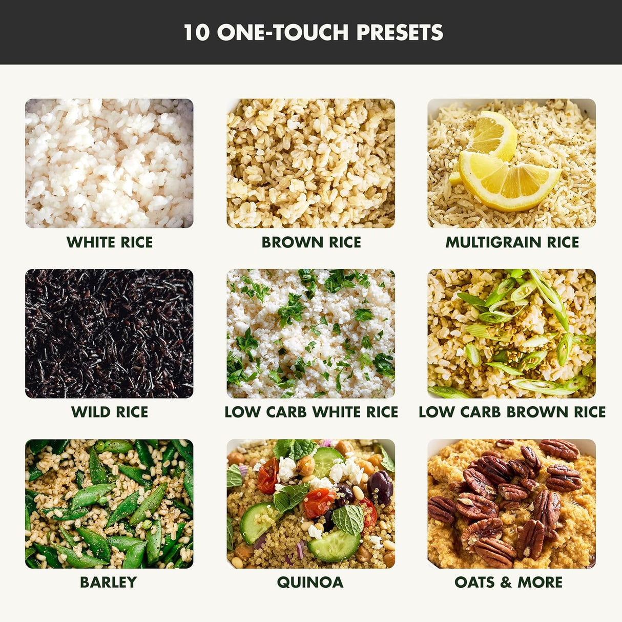 Cocedor de Arroz GreenPan, 4 Tazas, 10 Presets, PFAS-Free