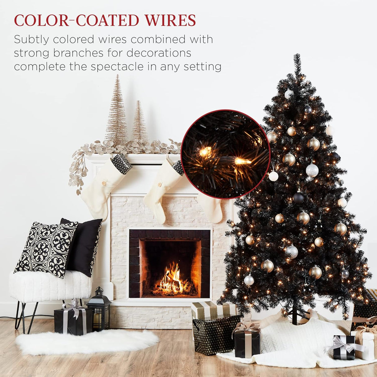 Árbol de Navidad Artificial 6ft Best Choice Products, 250 Luces