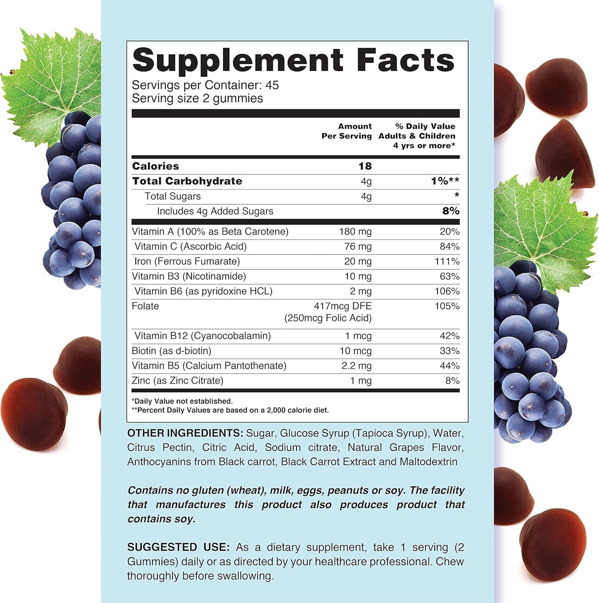 Suplemento Iron Plus Gummy Vitamina Hierro con vitamina C