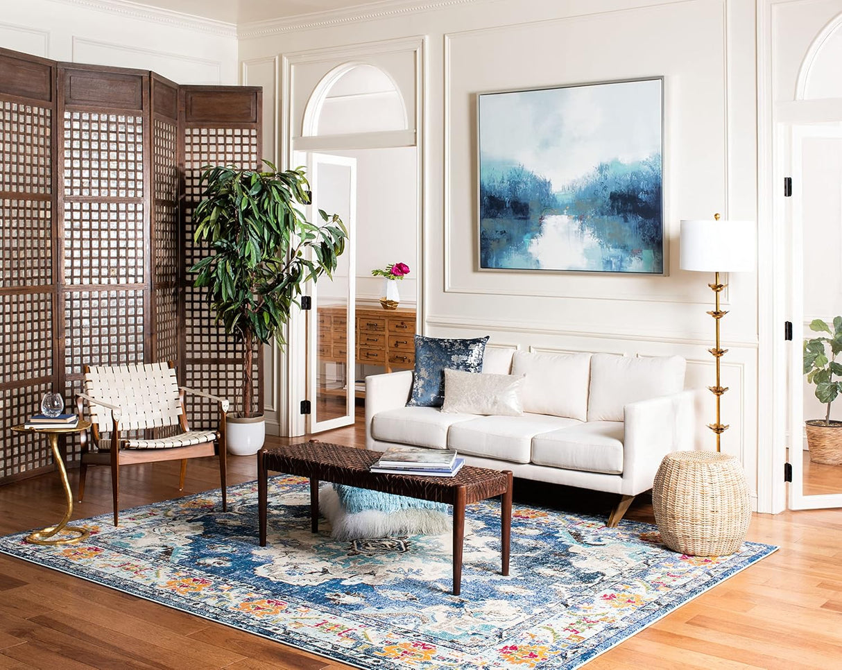 Alfombra de área Boho Chic, diseño medallón, MNC243N