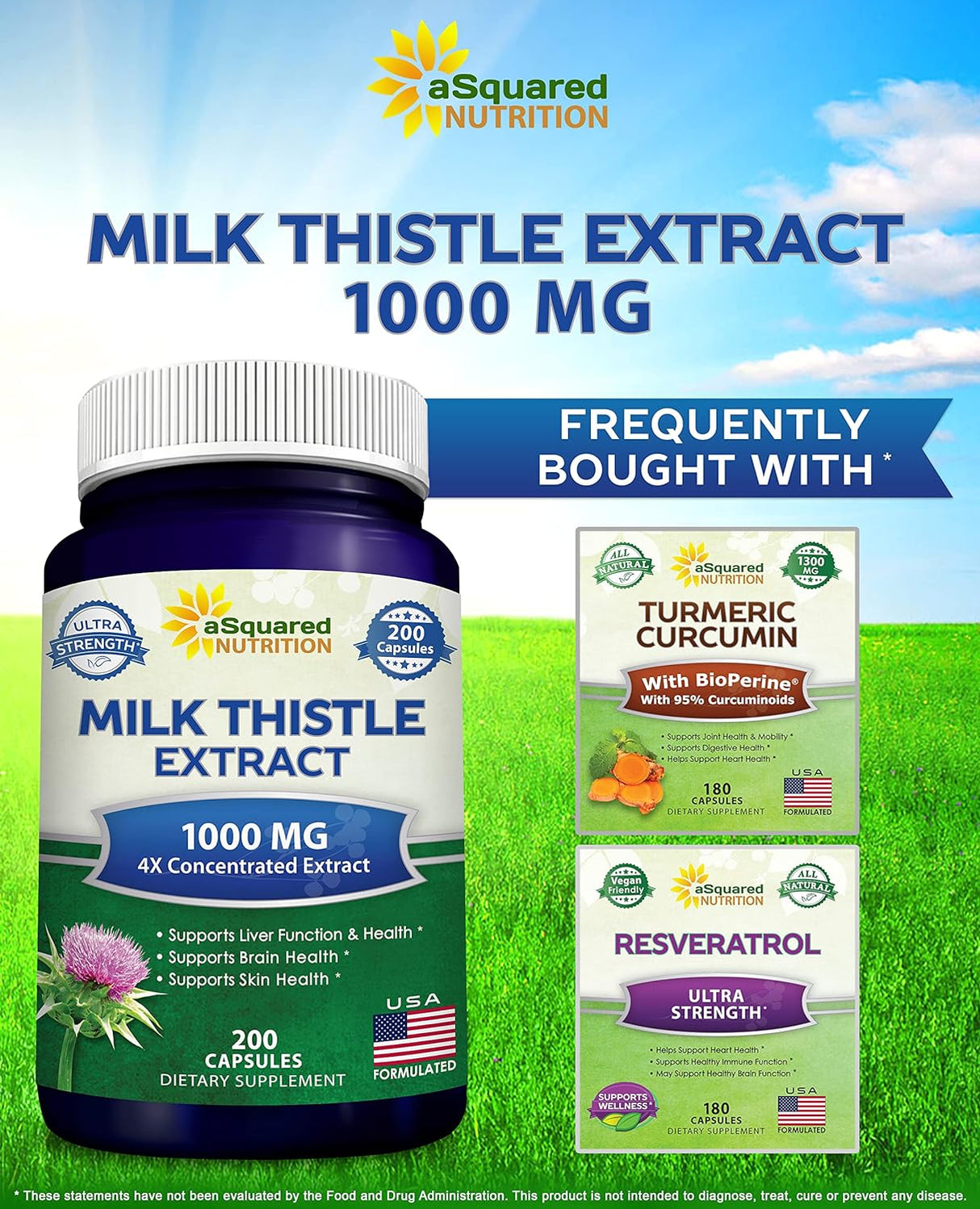 Suplemento Nutrition Suplemento de cardo mariano de 1000 mg