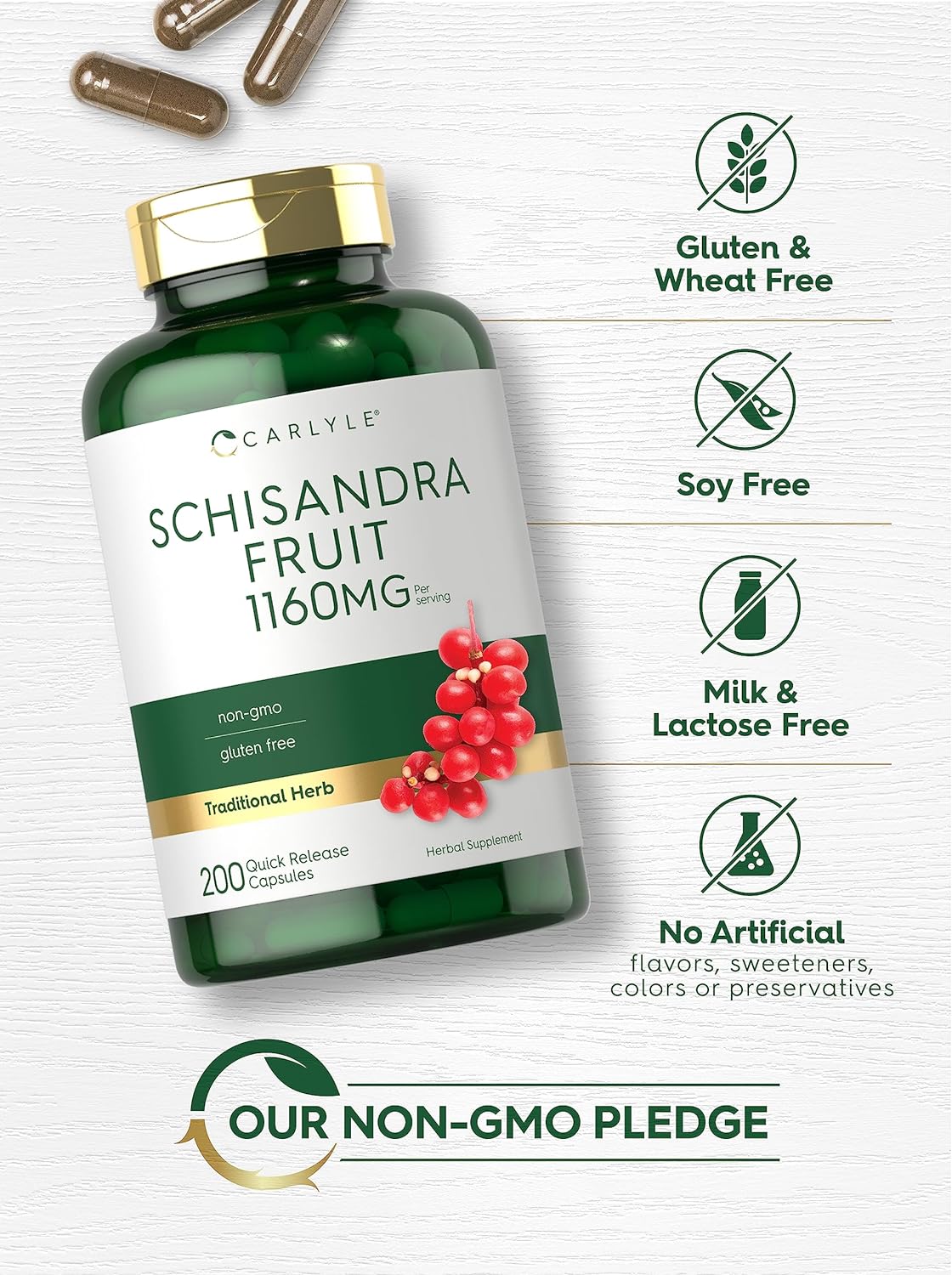 Carlyle Schisandra Suplemento 1160 mg | 200 cápsulas