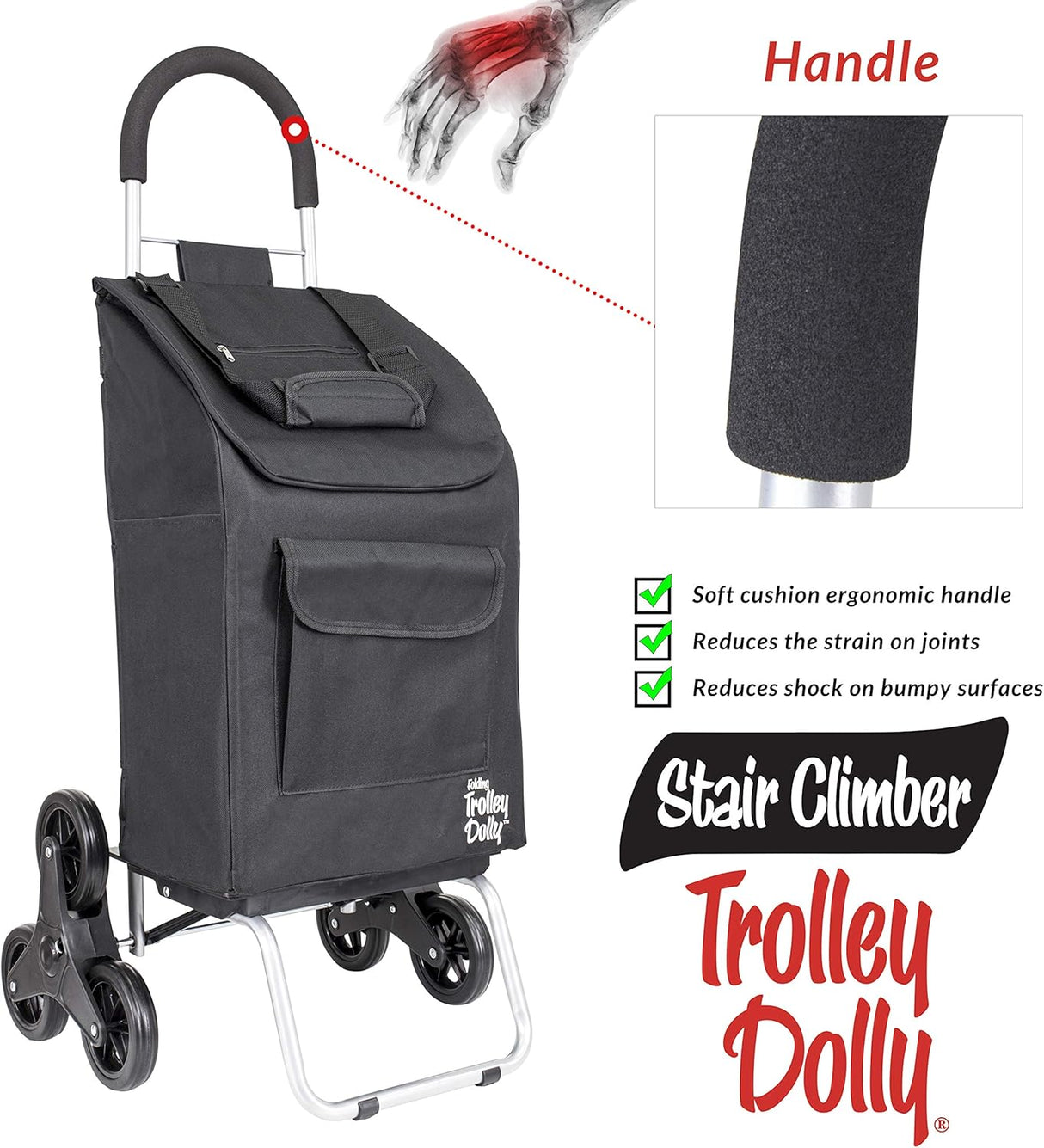 Carretilla Escalera Dolly Trolley, Plegable, 3 Ruedas, Modelo 2023