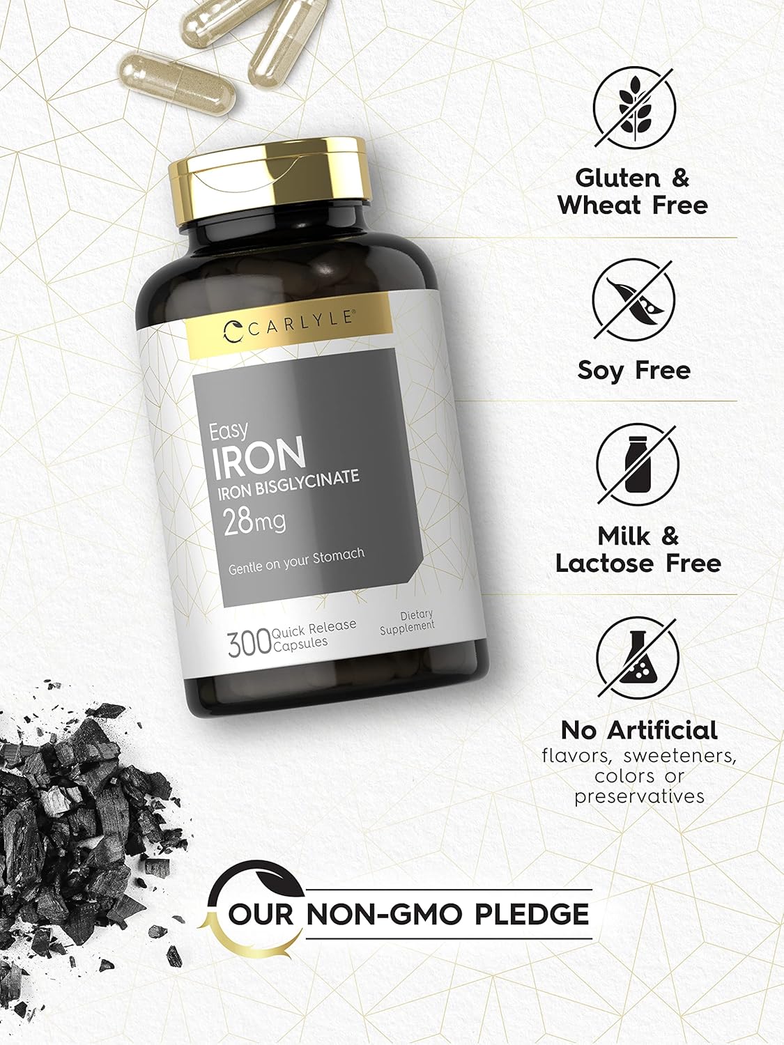 Suplemento Fácil de planchar 28 mg 300 cápsulas sin gluten