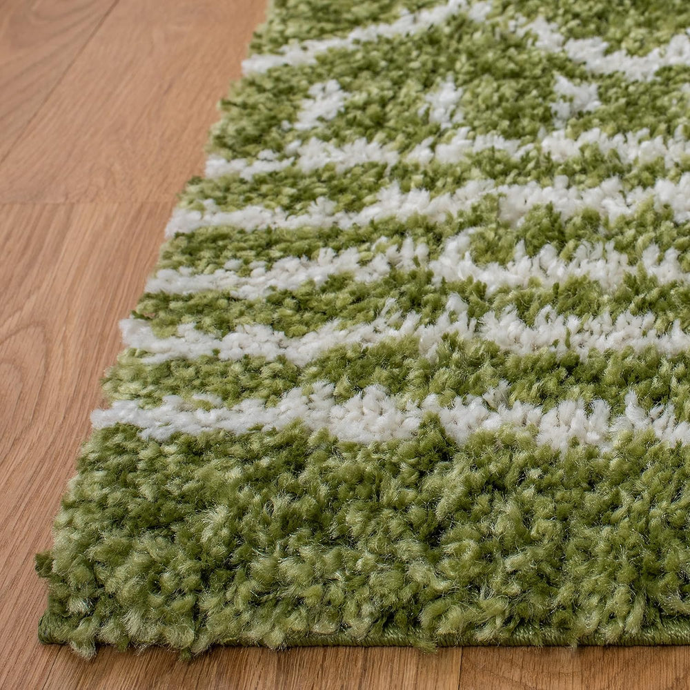 Alfombra de área Shag - Diseño marroquí, fácil cuidado, 1.6