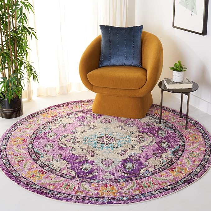 Alfombra Redonda Boho Chic, Diseño Medallón, MNC243L