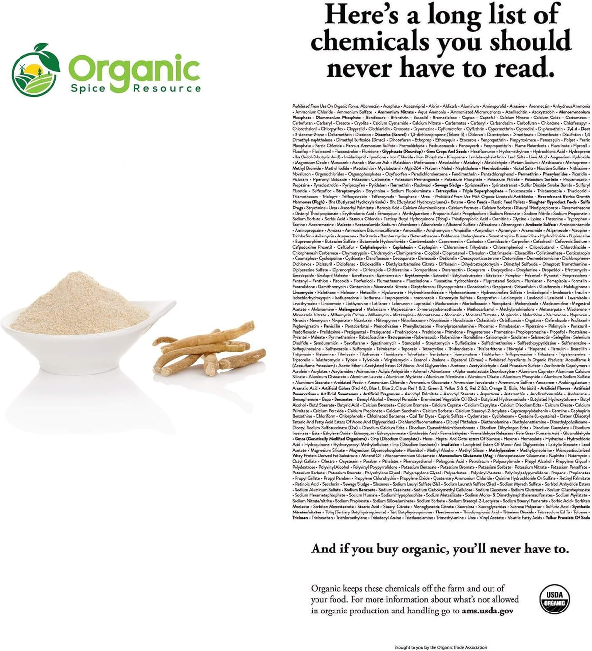 Polvo de Raíz de Ashwagandha Orgánico - SHOPOSR, 100% Crudo