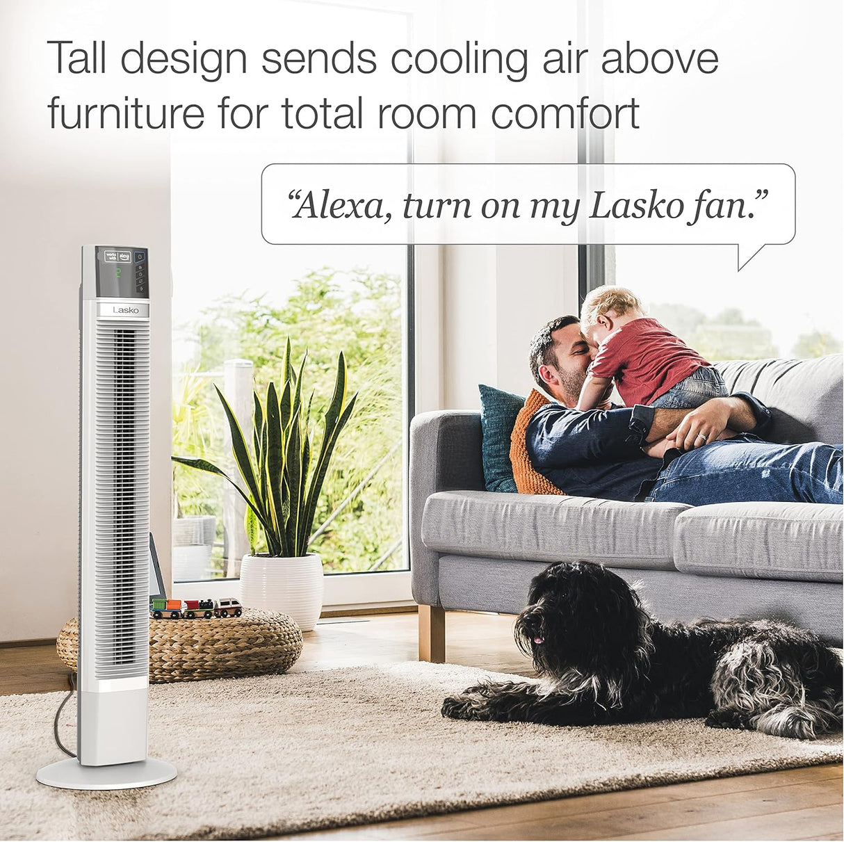 Lasko Ventilador Torre Oscilante Controlado por Voz T48401