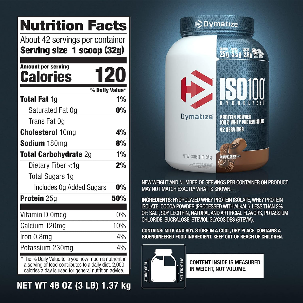 Suplemento Dymatize Nutrition 100% proteína de leche 3 LB