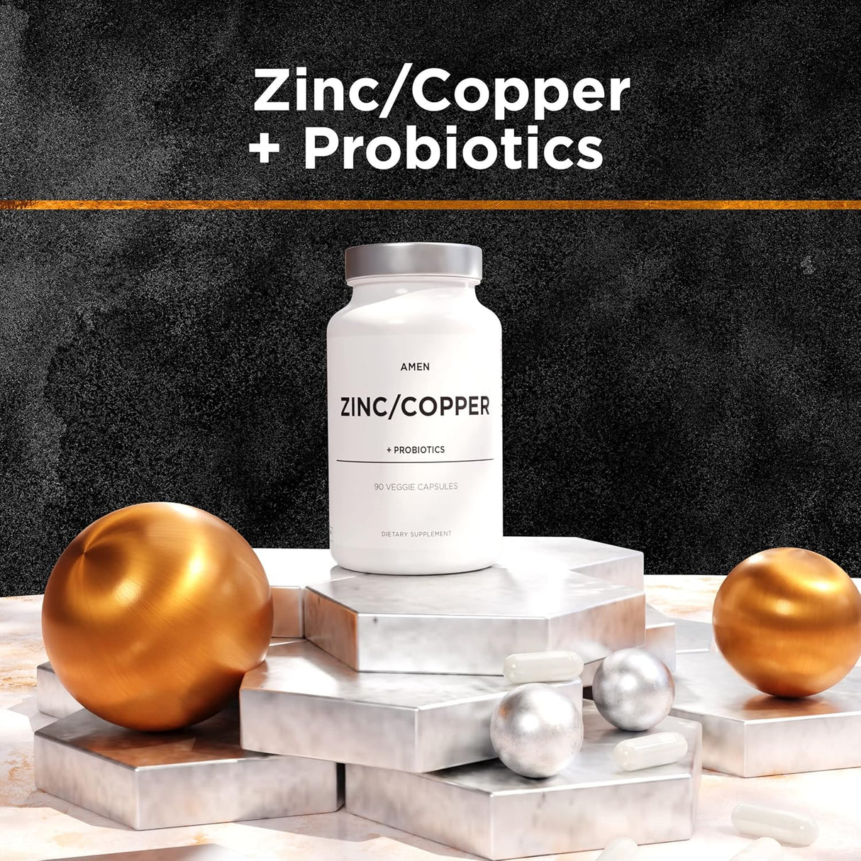 Suplemento de zinc y cobre + probióticos de zinc de 50 mg