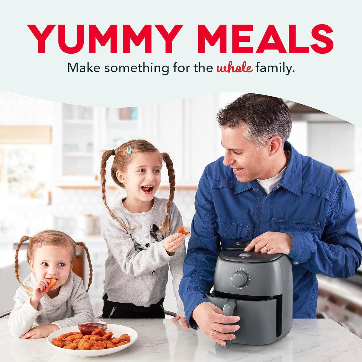 Freidora de aire DASH Tasti-Crisp™, 2.6 Qt, 1000W, Compacta