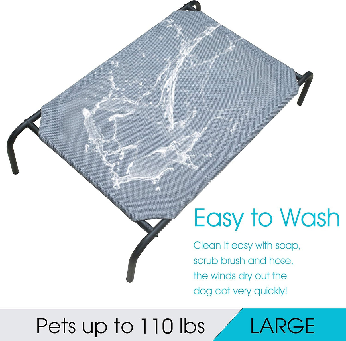 Cama Elevada para Mascotas PHYEX, Acero Resistente, 50.5 x 30.5