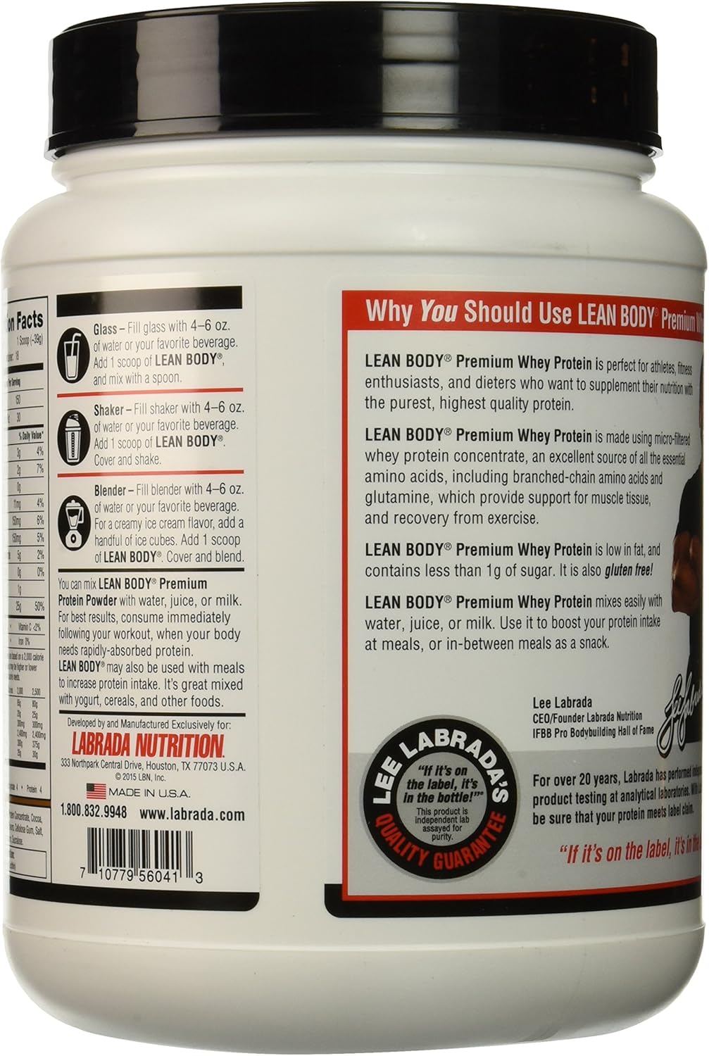 Proteína en polvo Lean Body Premium Whey Labrada 24oz
