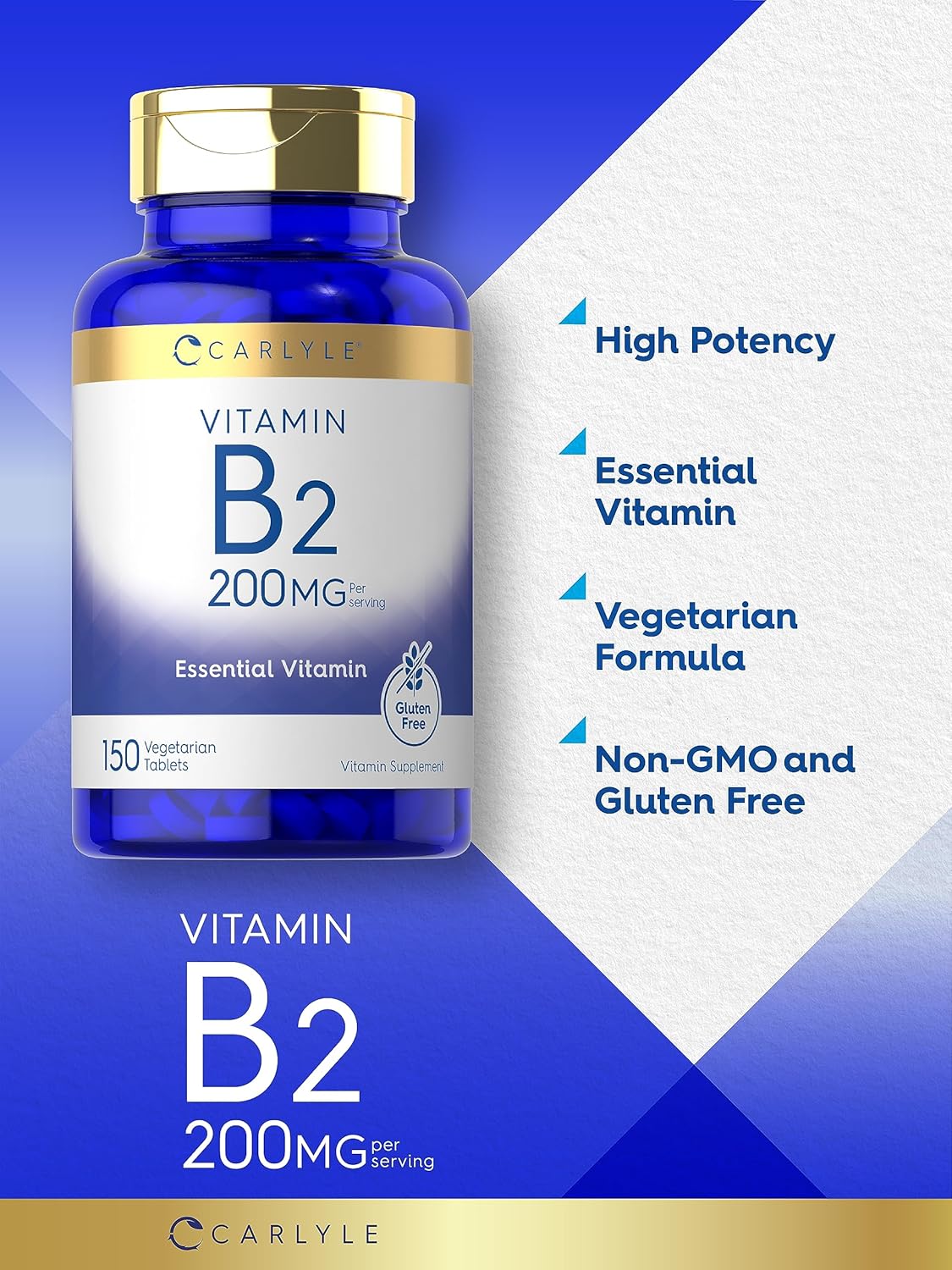 Suplemento Vitamina B-2 Riboflavina 200 mg 150 tabletas