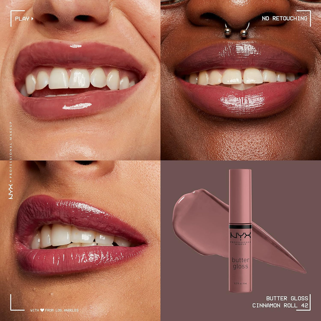 Brillo labial butter gloss NYX profesional Cinnamon Roll