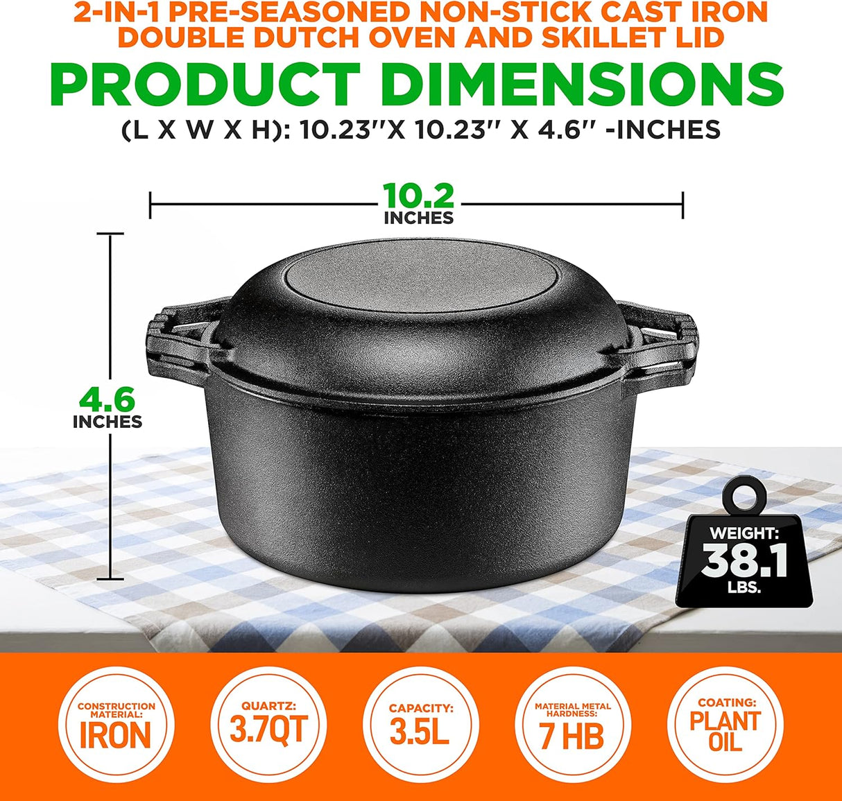 Olla de cacerola hierro fundido NUTRICHEF NCCI2PT8