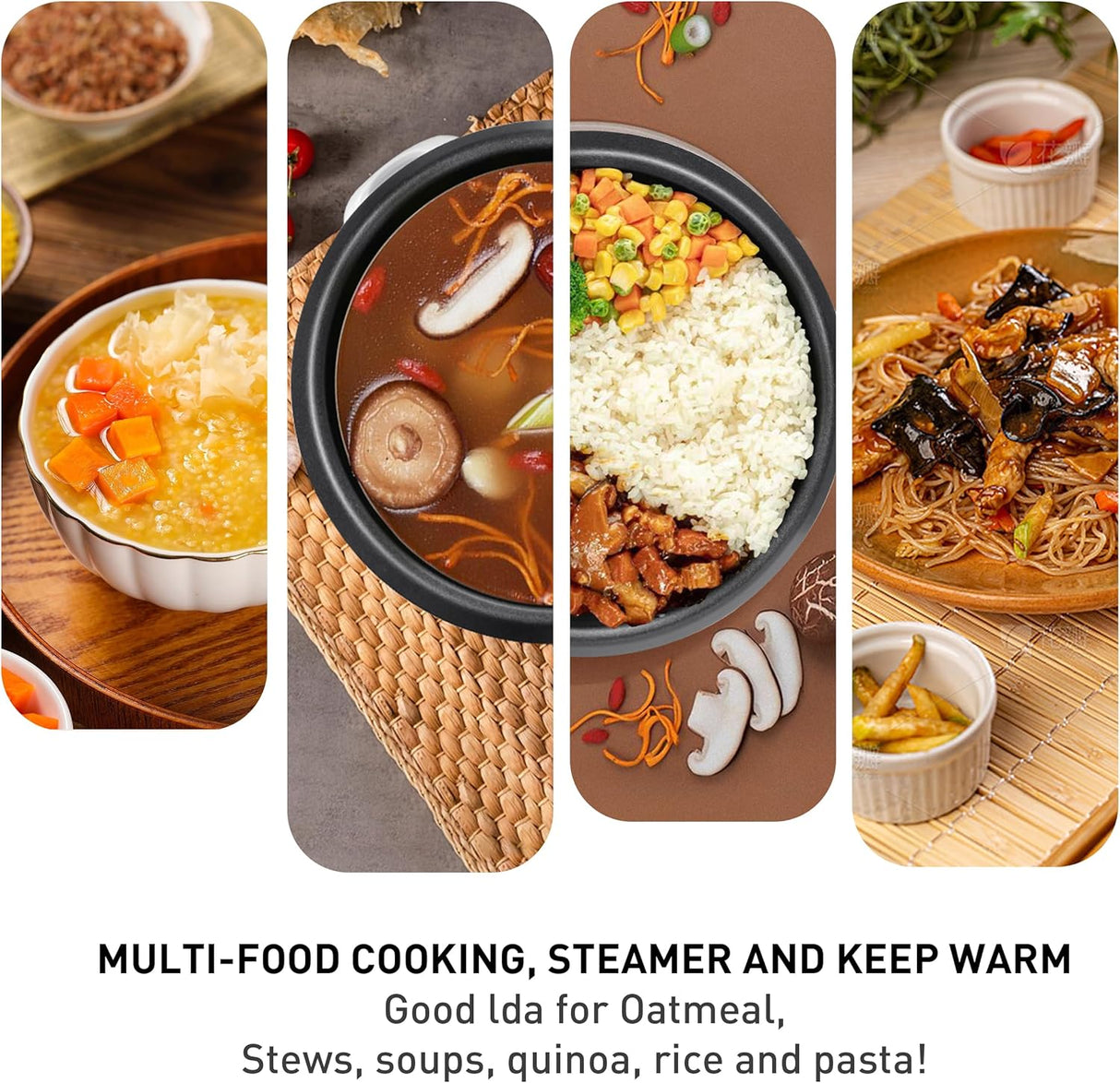 Arrocera Mini Mishcdea 2 Tazas, Vaporera, Antiadherente, 2 Cups