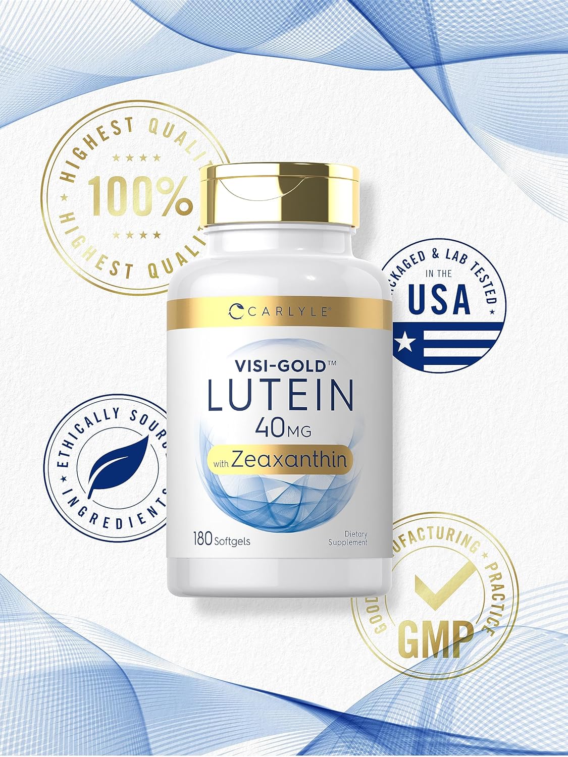 Suplemento Luteína y Zeaxantina Carlyle 40mg Visi-Gold 180 caps