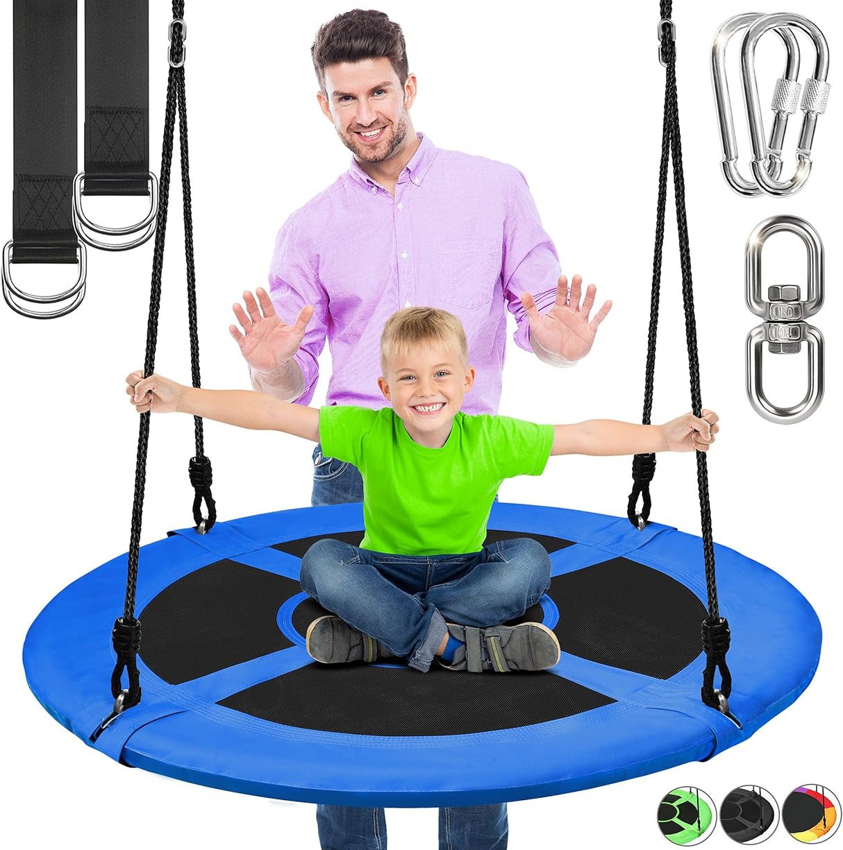 Columpio de platillo para niños SERENELIFE SLSWNG100BL